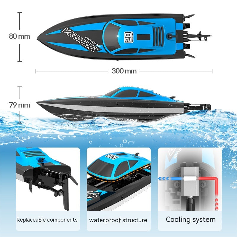 Small High-Speed LED Remote Control Water Toy Boat